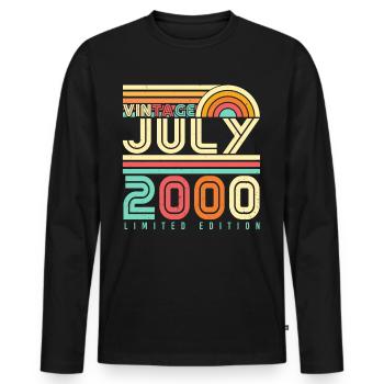 Tolle Geschenkidee Für Juli 2000 - Männer Premium Bio Langarmshirt - Schwarz - Vorne - Nico (187cm)