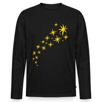 Design Yellow Starfleet - Men's Premium Organic Long Sleeve Shirt - black - Front - Nico (187cm)