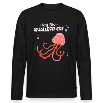 Je suis une méduse infectée méduse amoureuse méduse méduse - T-shirt manches longues Premium bio Homme - noir - Devant - Nico (187cm)