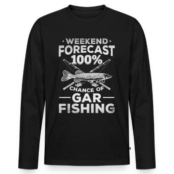 Gar Fishing I Wochenend-Prognose 100% Chance auf - Männer Premium Bio Langarmshirt - Schwarz - Vorne - Nico (187cm)