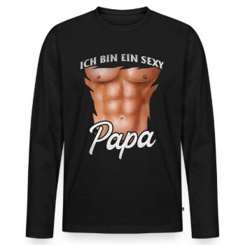 Je suis un papa sexy - T-shirt manches longues Premium bio Homme - noir - Devant - Nico (187cm)