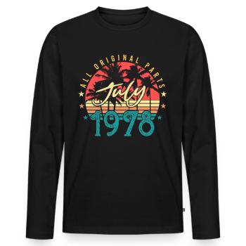Im Juli 1978 Geboren - Männer Premium Bio Langarmshirt - Schwarz - Vorne - Nico (187cm)