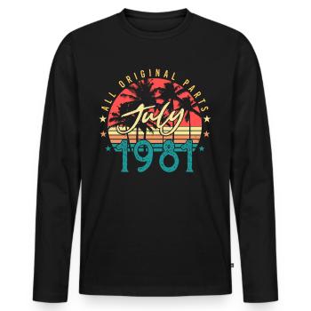 Im Juli 1981 Geboren - Männer Premium Bio Langarmshirt - Schwarz - Vorne - Nico (187cm)