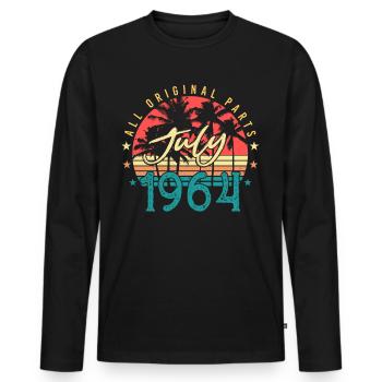 1964 Juillet Alles Original - T-shirt manches longues Premium bio Homme - noir - Devant - Nico (187cm)