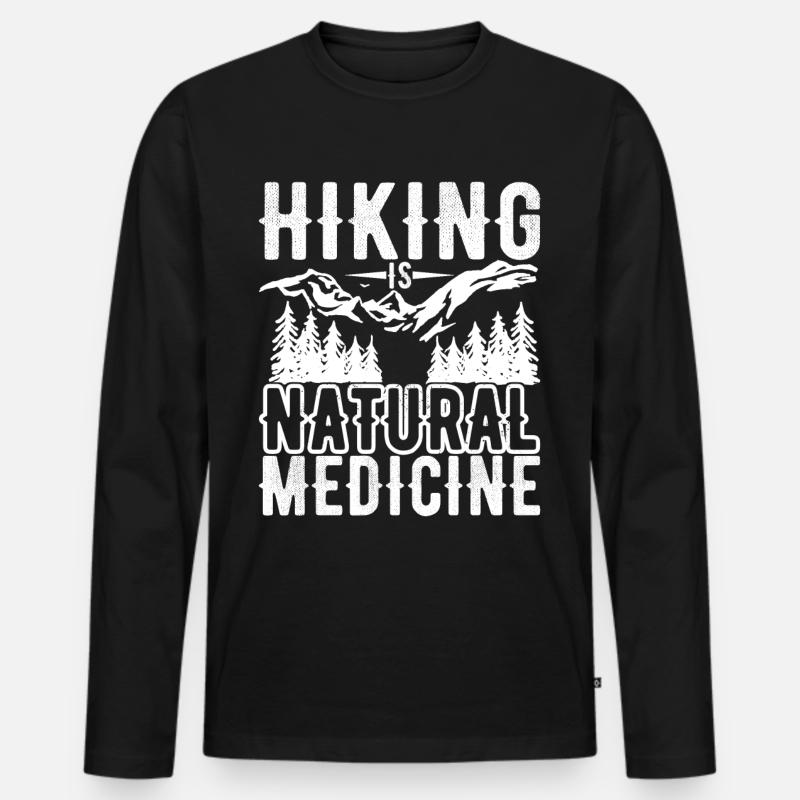 Wandern Bergsteigen Bergsteiger - Männer Premium Bio Langarmshirt - Schwarz