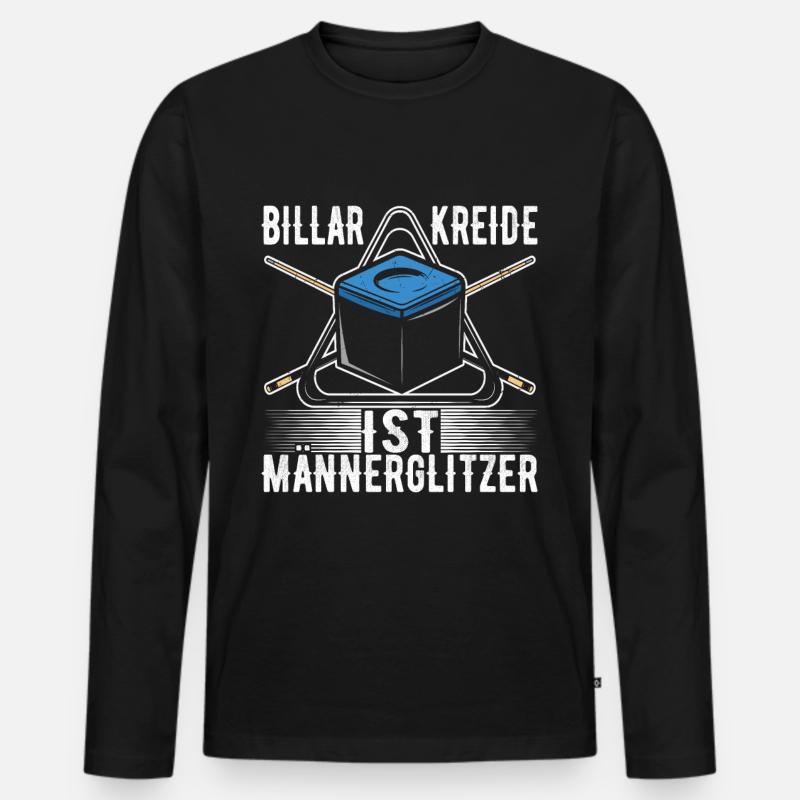 Pool Billard - Männer Premium Bio Langarmshirt - Schwarz
