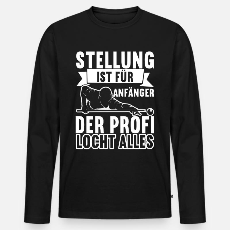 Pool Billard - Männer Premium Bio Langarmshirt - Schwarz