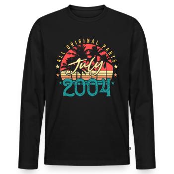 Juillet 2004 Enfin majeur - T-shirt manches longues Premium bio Homme - noir - Devant - Nico (187cm)