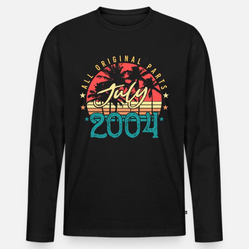 Juli 2004 Endlich Volljährig - Männer Premium Bio Langarmshirt - Schwarz