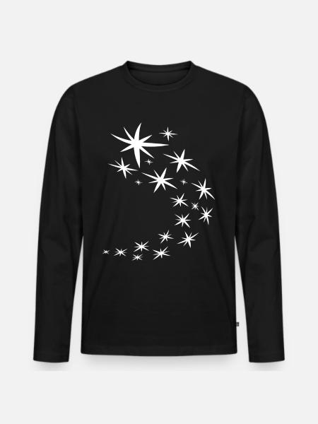 Starry Sky White Design - Men's Premium Organic Long Sleeve Shirt - black