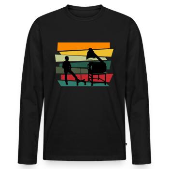 Verre soufflant verre Verre soufflant - T-shirt manches longues Premium bio Homme - noir - Devant - Nico (187cm)