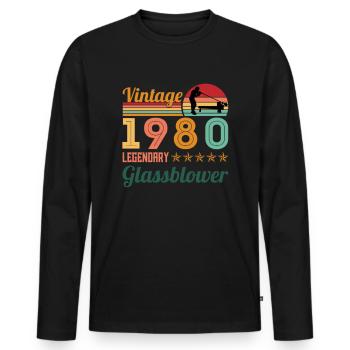 Souffleur de verre Souffleurs de verre Verre soufflant du verre - T-shirt manches longues Premium bio Homme - noir - Devant - Nico (187cm)