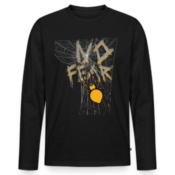 Spider -No Fear - Männer Premium Bio Langarmshirt - Schwarz - Vorne - Nico (187cm)