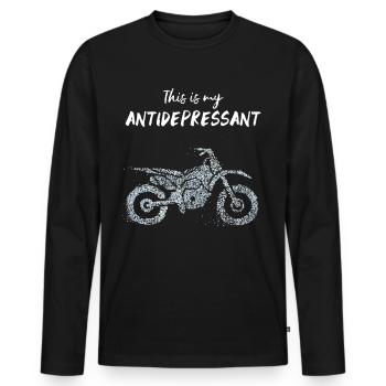 Motorcycle Motorcyclist Biker Biker - Men's Premium Organic Long Sleeve Shirt - black - Front - Nico (187cm)