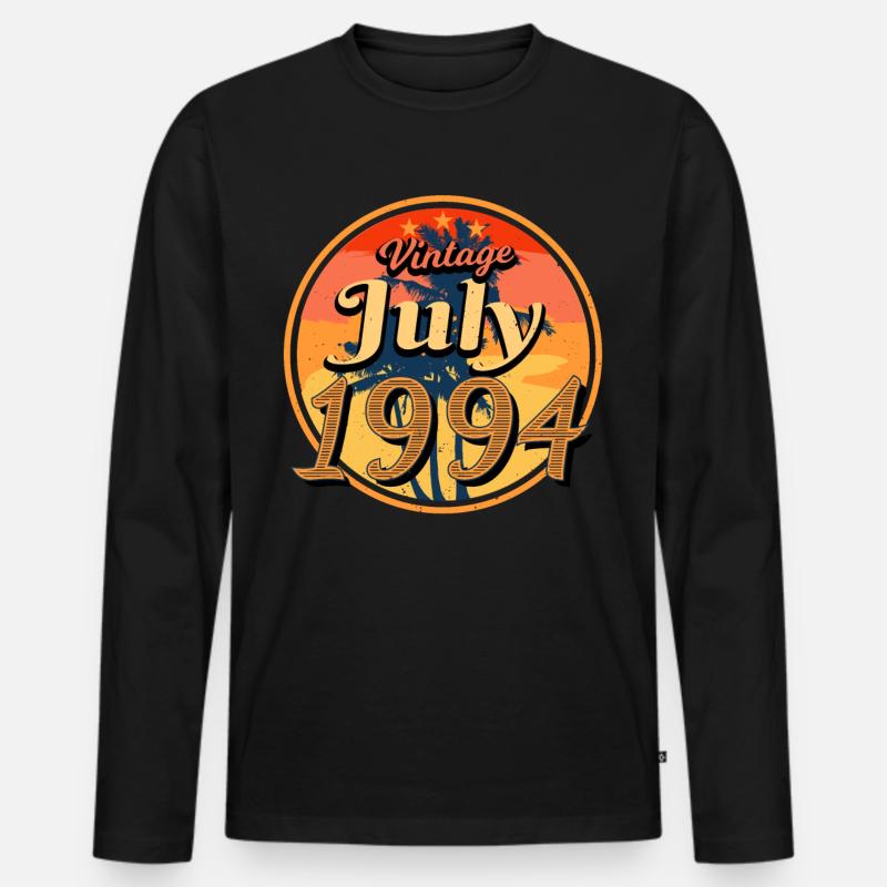 1994 Juli Geschenkidee - Männer Premium Bio Langarmshirt - Schwarz