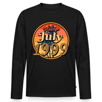 Mois de naissance Juillet 1999 - T-shirt manches longues Premium bio Homme - noir - Devant - Nico (187cm)