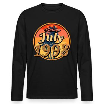 Mois de naissance Juillet 1998 - T-shirt manches longues Premium bio Homme - noir - Devant - Nico (187cm)