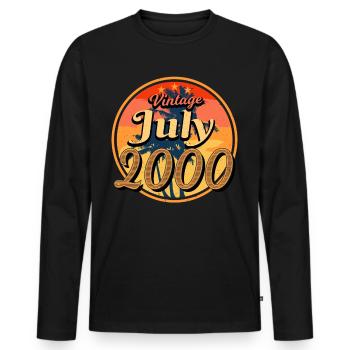 Geburtsmonat Juli 2000 - Männer Premium Bio Langarmshirt - Schwarz - Vorne - Nico (187cm)