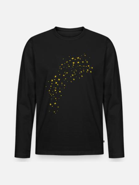 Starry Sky Gold - Men's Premium Organic Long Sleeve Shirt - black