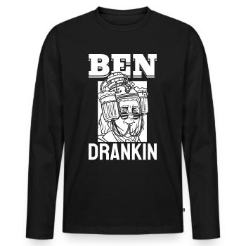 Ben Drankin Funny Beer Drinking Beer 4th Of July - Männer Premium Bio Langarmshirt - Schwarz - Vorne - Nico (187cm)
