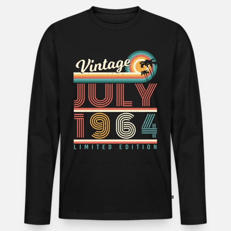 Juli 1964 Limitierte Edition - Männer Premium Bio Langarmshirt - Schwarz