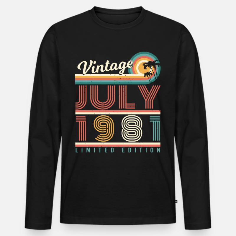 Geboren 1981 Im Juli - Männer Premium Bio Langarmshirt - Schwarz