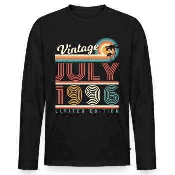 Birthday greeting July 1996 - Men's Premium Organic Long Sleeve Shirt - black - Front - Nico (187cm)