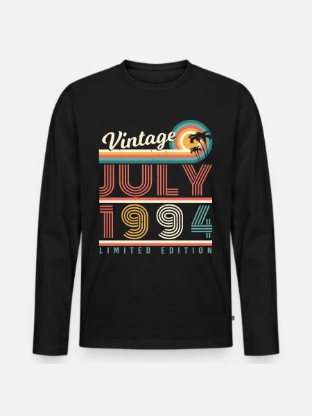1994 Juli Geschenkidee - Männer Premium Bio Langarmshirt - Schwarz
