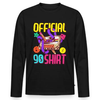 90s Outfit Party 90's MottoParty 1990 - Men's Premium Organic Long Sleeve Shirt - black - Front - Nico (187cm)