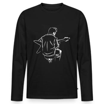 Rock Gitarre Guitar Gitarrist Rocker Geschenk - Männer Premium Bio Langarmshirt - Schwarz - Vorne - Nico (187cm)