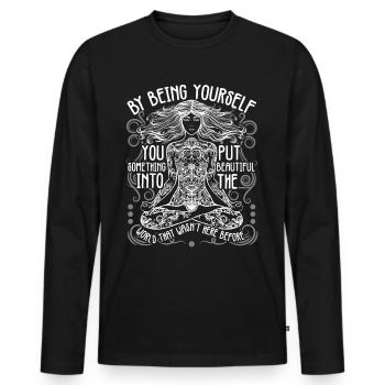 Le yoga apporte de la clarté à la vie Confusion Meditati - T-shirt manches longues Premium bio Homme - noir - Devant - Nico (187cm)