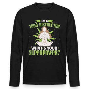 Yoga Mädchen sind verdreht Meditation Fitness Übun - Männer Premium Bio Langarmshirt - Schwarz - Vorne - Nico (187cm)