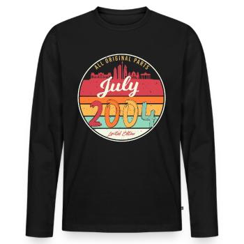 Juillet 2004 Enfin majeur - T-shirt manches longues Premium bio Homme - noir - Devant - Nico (187cm)