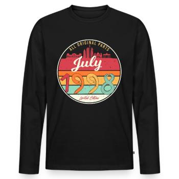 Idée cadeau cool pour juillet 1998 - T-shirt manches longues Premium bio Homme - noir - Devant - Nico (187cm)