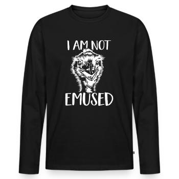 Emu Laufvogel Emu Australien Vogel Liebe - Männer Premium Bio Langarmshirt - Schwarz - Vorne - Nico (187cm)