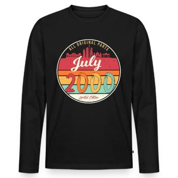 Geburtsmonat Juli 2000 - Männer Premium Bio Langarmshirt - Schwarz - Vorne - Nico (187cm)