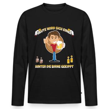 Enterrement de vie de garçon Alcool et célébration Dire - T-shirt manches longues Premium bio Homme - noir - Devant - Nico (187cm)