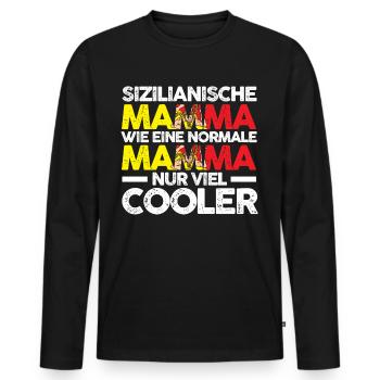 Sizilianerin Sizilienische Mamma Sizilien Mutter M - Männer Premium Bio Langarmshirt - Schwarz - Vorne - Nico (187cm)