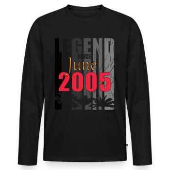 2005 Jahrgang geboren im Juni Geschenk - Männer Premium Bio Langarmshirt - Schwarz - Vorne - Nico (187cm)