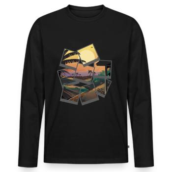 Sunset Beach Party Holiday - Männer Premium Bio Langarmshirt - Schwarz - Vorne - Nico (187cm)