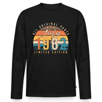 60 Lebensjahre Im Juli 1962 - Männer Premium Bio Langarmshirt - Schwarz - Vorne - Nico (187cm)