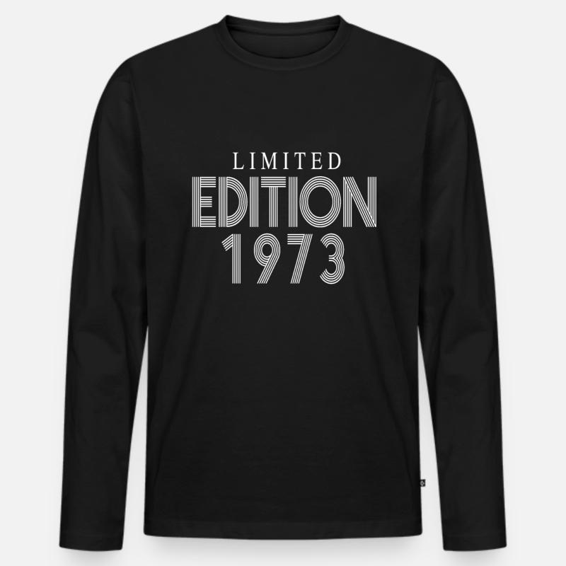 Limited Edition 1973 - Männer Premium Bio Langarmshirt - Schwarz
