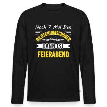 Lustiger Feierabend Arbeit Bürospruch Kollegen - Männer Premium Bio Langarmshirt - Schwarz - Vorne - Nico (187cm)