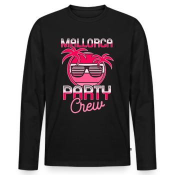 Équipage de fête de Majorque - T-shirt manches longues Premium bio Homme - noir - Devant - Nico (187cm)