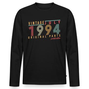 Baujahr 1994 Im Juli - Männer Premium Bio Langarmshirt - Schwarz - Vorne - Nico (187cm)