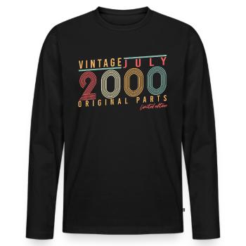 Geburtsmonat Juli 2000 - Männer Premium Bio Langarmshirt - Schwarz - Vorne - Nico (187cm)
