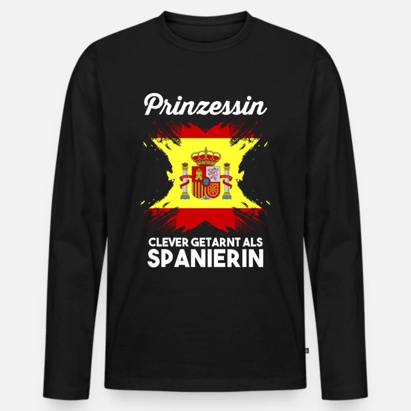 Prinzessin Espana Spanier Spanisches Spanien - Männer Premium Bio Langarmshirt - Schwarz