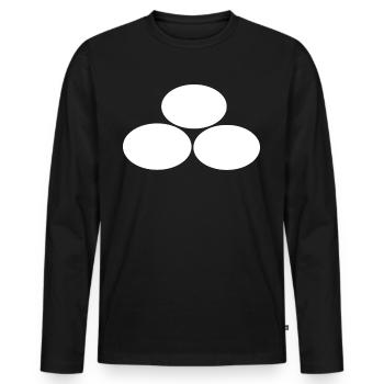 Three White Ovals - Men's Premium Organic Long Sleeve Shirt - black - Front - Nico (187cm)