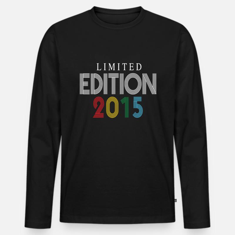 Limited Edition 2015 - Männer Premium Bio Langarmshirt - Schwarz