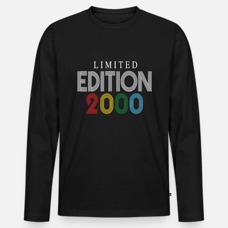 Limited Edition 2000 - Männer Premium Bio Langarmshirt - Schwarz